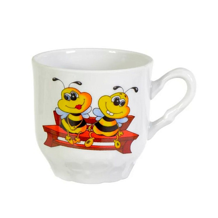 Кружка фарфор. 200мл с рис."Пчелы" 2С0488Ф34 ("Добрушский фарфор") *24