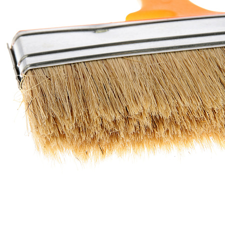 Кисть плоская "Фасад" 120*12 натуральная щетина пластиковая ручка Акор *10/100