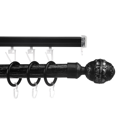 Карниз круглый d28мм Черненое серебро/патина Валанс 2,0 + U-шина  Легранд *5