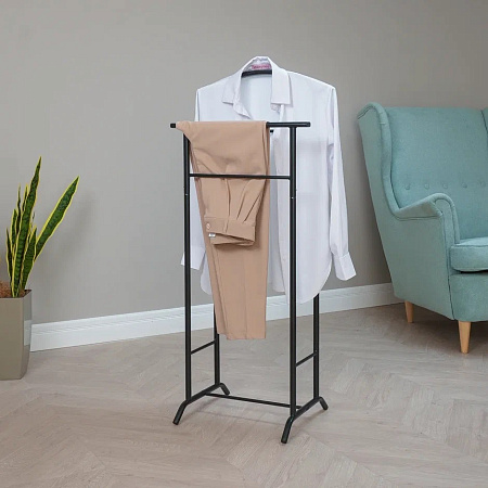 Вешалка напольная с перекладинами "Костюмная" "Стиль 3" выс.1,08м,шир.0,47м Черн. ВНП 300 Ч *1