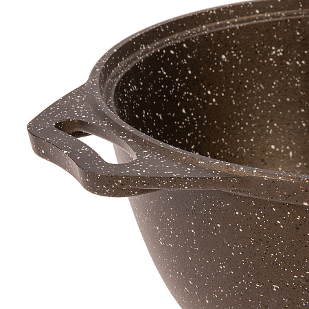 Кастрюля алюмин. антипригарная "Kukmara" "Мраморная" кофейный 2,0л Стекл.кр. кмк22а *1/3