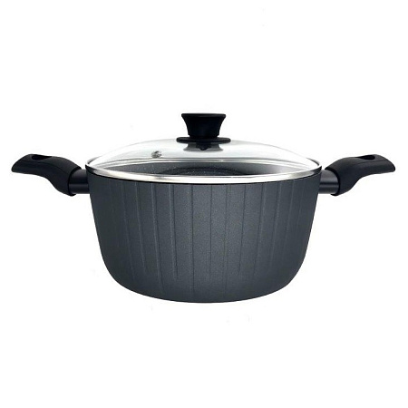 Кастрюля алюм.а/приг. Jarko "Terra" д/ИНДУКЦ.плит 4,4л d24см Стек.кр. JTr-224-11 *1/4