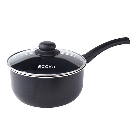 Кастрюля алюмин. антипригарная "Scovo" "Consul" 1,3л d16см Длинн.ручка, Стек.кр. RC-030 *1/6