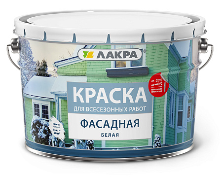 Краска акриловая фасадная 14 кг Лакра всесезонная -20 С *1/44