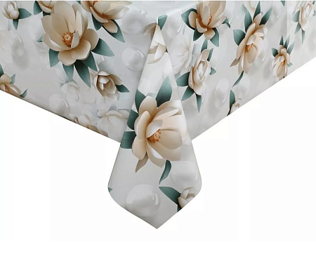 Клеёнка на тканевой основе "Print" "Белые лотосы" шир.1,37м GW-21097 "Great Way" *20