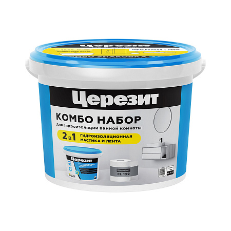 Гидроизоляция CL 51 7,5кг+Лента герметизирующая CL152/8м COMBO Церезит