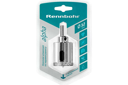 Коронка по керамограниту 32мм алмазная центрирующее сверло (676232) Rennbohr  *1/10/120