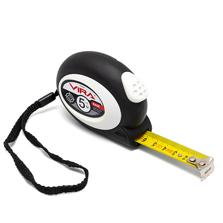 Рулетка  5м х19мм резино-пластик.корп. стальная лента автостоп арт.100043 VIRA RAGE *1/12