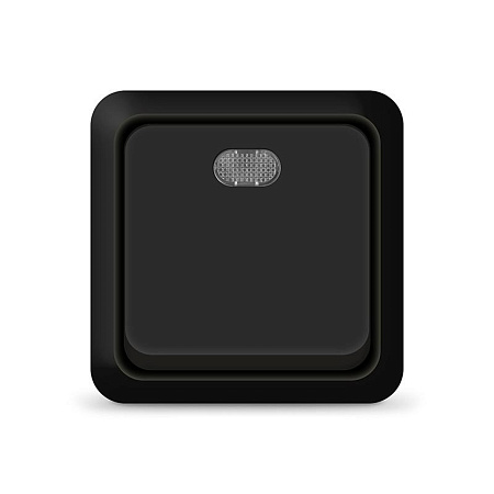Выключатель "Олимп" ОП 1кл. черный с подстветкой 10А IP20 UNIVersal 2212 *10/100