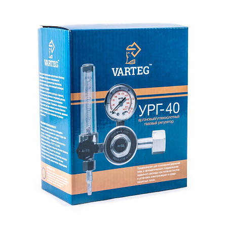 Редуктор аргоновый/углекислотный 20МПа вход G3/4 выход 6.0/9мм  VARTEG УРГ40 арт.6525 FOXWELD *1/12
