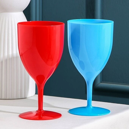 Бокал пластм. "Салют" 400мл, цвета: "микс" БС "ПластоС" *1/64