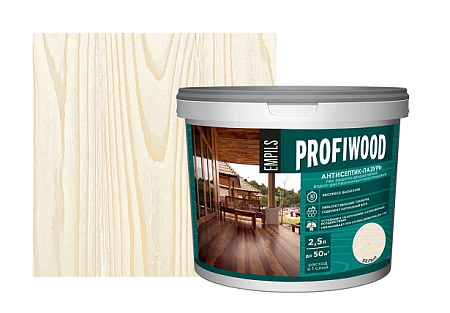 Антисептик-лазурь для дерева полиакриловый белый 2,5 кг PROFIWOOD *1/4