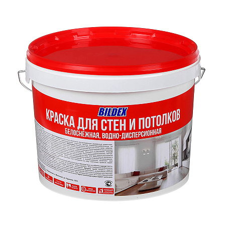 Краска акриловая для стен и потолков 6 кг BILDEX белоснежная  *1/75