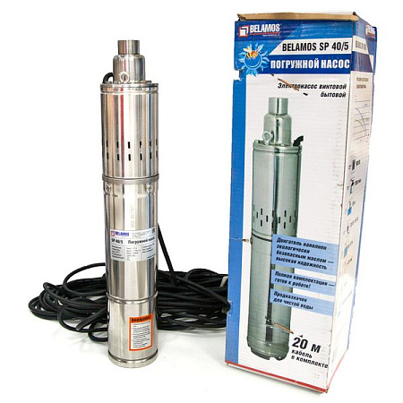 Насос погружной скважинный винтовой шнур20м 900Вт 1700л/час напор95м BELAMOS SP40/5 *1