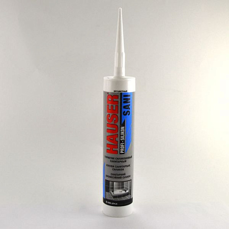 Герметик силиконовый санитарный бесцветный 260мл "HAUSER" SANI 17639/75178/48766 СН    *1/24