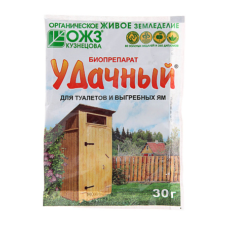 Средство для выгребных ям и туалетов "Удачный" 30г (биопрепарат)   *10/40