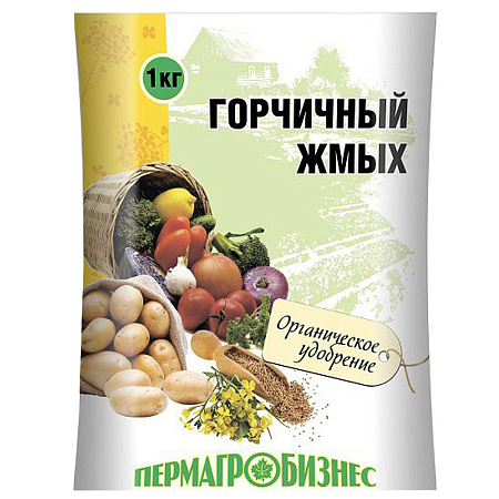 Горчичный жмых 1кг (Пермагробизнес)  *10/420