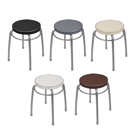 Табурет с мягким кругл.сидением, металл.опоры с dтруб 22мм "Элит" цвета:"микс" ТЭЛ1 "Ника" *5