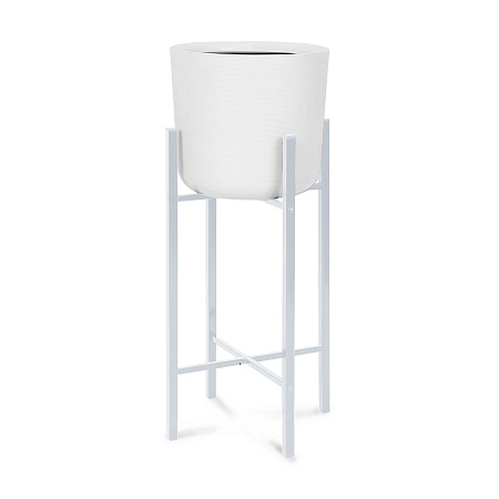 Подставка для цвет.кашпо напольная металл. d280мм, h510мм, квадр.труба Белый ПЦСТ2/Б "Ника" *1