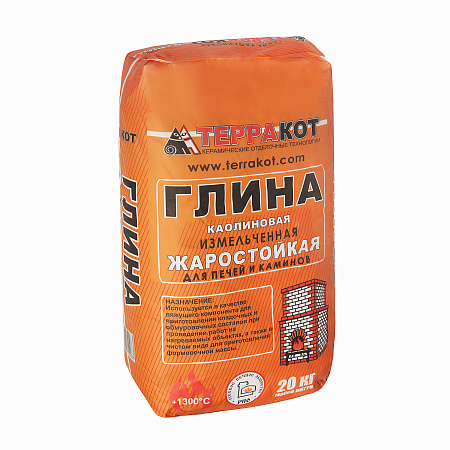 Глина каолиновая жаростойкая 20 кг Терракот *1/56