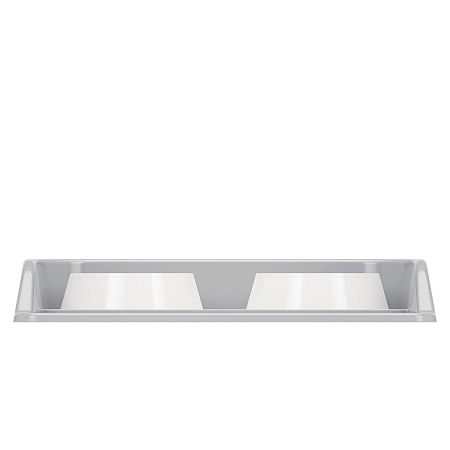 Миска для животных пластм. 2-е ёмкости на ПОДДОНЕ 410х300х60мм Серый М8629 *1/10