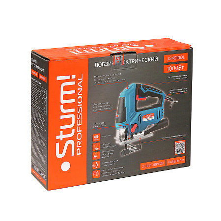 Лобзик электр.1000Вт 800-3000ход/м дер-100мм мет-10мм быстросъём.зажим маятн. ход JS4010QL STURM *1