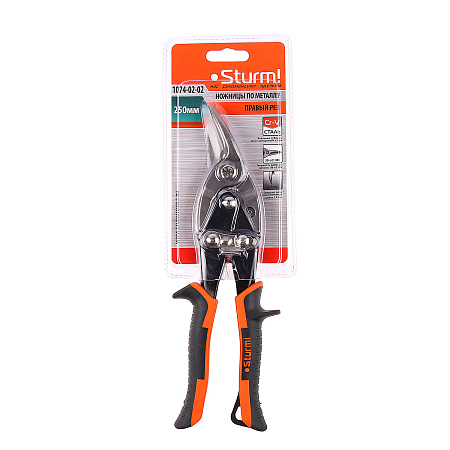 Ножницы  по металлу STURM 250мм правые (арт.1074-02-02)   *1/6/48