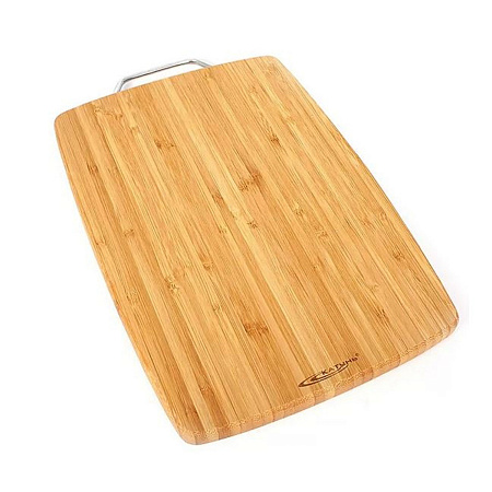 Доска разделочная дерев. (бамбук) 340х240мм, толщ.18мм, с метал. руч №2 арт.КТ-ДР-112 "Катунь" *1/12
