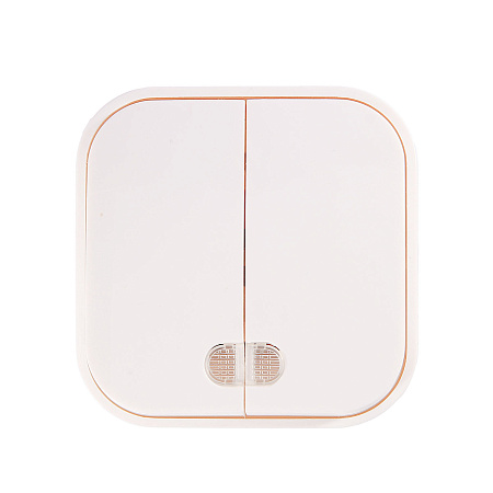 Выключатель "IONICH" ОП 2кл. белый с подсветкой IP20  1414 *10/200