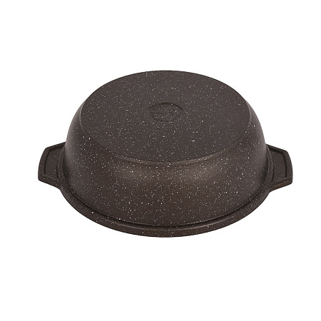 Кастрюля алюмин. антипригарная "Kukmara" "Мраморная" кофейн "жаровня" 3,0л Стекл.кр. жмк32а *1/5