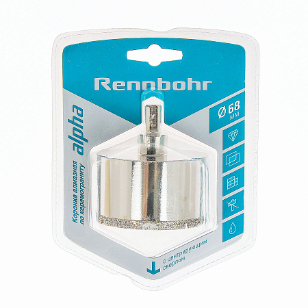 Коронка по керамограниту 68мм алмазная центрирующее сверло (676268) Rennbohr  *1/5/50
