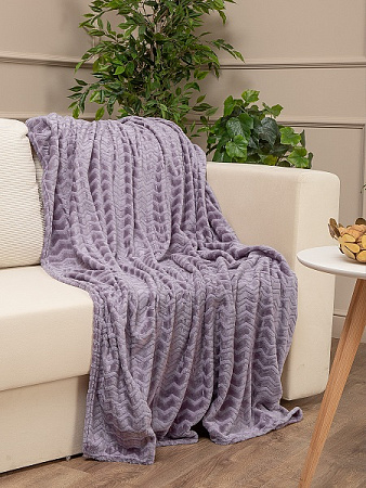 Плед 150*200см фланель жаккард зигзаг сиреневый TF FNZ DKLI3 050/2022 NC Absolute *1