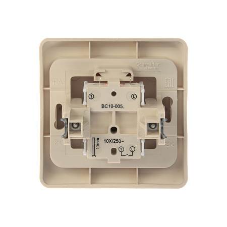 Выключатель "Этюд" СП 1кл. кремовый с подсветкой ВС10-005К  *10/20