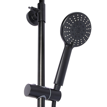 Смеситель д/ванны со стойкой для душа + ручной душ FASHUN  A52401-7 черная *1