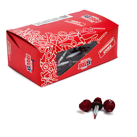 Саморезы кровельные BROZEX коробка 4,8*35 (100шт) RAL 3011 красн-корич  *6