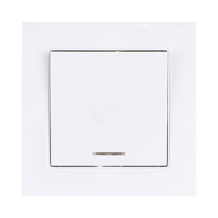 Выключатель "Бриллиант" СП 1кл. белый с подстветкой 10А IP20 UNIVersal 7947397 *10/100