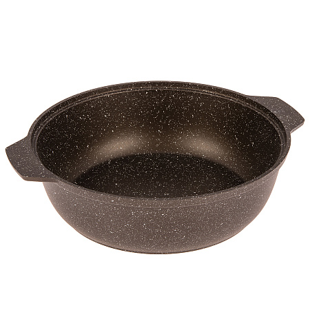 Кастрюля алюмин. антипригарная "Kukmara" "Мраморная" кофейн "жаровня" 3,0л Стекл.кр. жмк32а *1/5