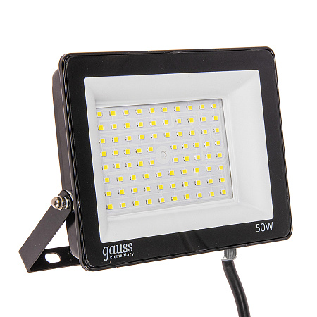 Прожектор светодиодный 50Вт 6,5К IP65 4250lm черный Gauss PROMO 613100350P *1/10