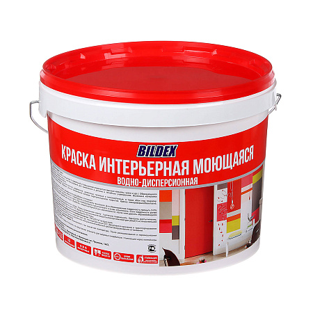 Краска акриловая для стен и потолков 14 кг BILDEX интерьерная моющаяся *1/48