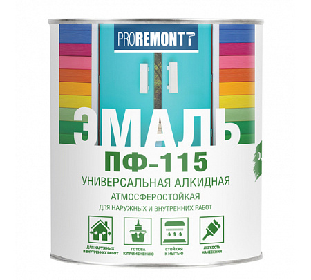Эмаль ПФ-115 желтая 1,9 кг Проремонт *1//3/252