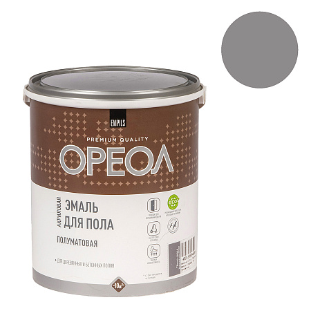 Эмаль акриловая для пола темно-серая полуматовая 2,3 кг Ореол *4/216