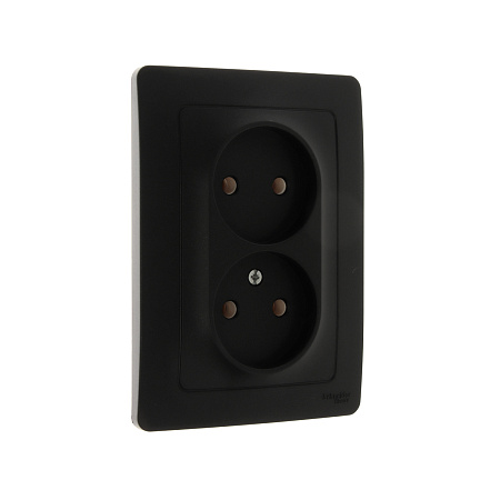 Розетка "BLANCA" СП 2-мест. антрацит 16А 250В  BLNRS000026  *6/12