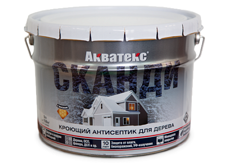 Антисептик для дерева акриловый кроющий айсберг 9 л Акватекс СКАНДИ  *1/44