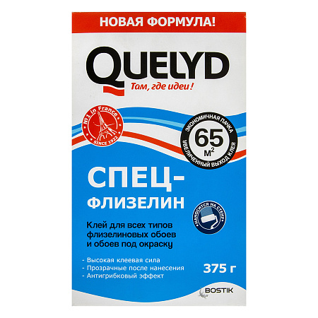 Клей для обоев флизелиновый 375г "Спец-флизелин" Quelyd  65м2  *1/12/540