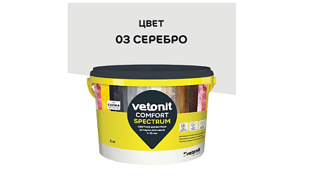 Затирка для швов цементная Spectrum Серебро 2кг Vetonit *1/12/192