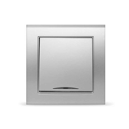 Выключатель "Бриллиант" СП 1кл. серебро с подстветкой 10А IP20 UNIVersal 7949643 *10/100