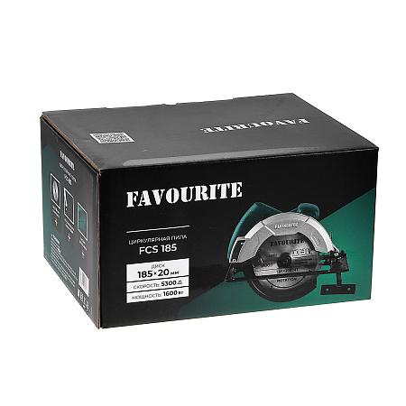 Пила циркулярная 185мм 1600Вт 5000об/мин глуб.65мм уг.расп0-45гр посад20мм FCS 185 FAVOURITE *1/4