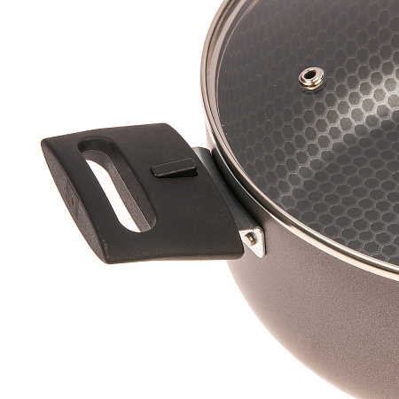 Кастрюля алюмин. антипригарная "Jarko" "Terra" д/ИНДУКЦ.плит 1,2л d16см.Дл.р, ст.кр. JTr-416-11 *1/4