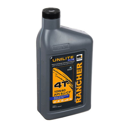 Масло д/4-х тактных двигателей 946мл полусинт RANCHER UNILITE PLUS 4T 10W-40 API SJ/CF REZOIL *1/12