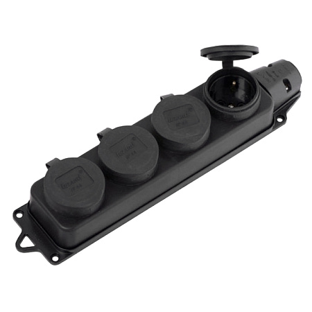 Розетка КАУЧУК "Smartbuy"  4мест. з/к 230В 2Р+РЕ 16А IP44 (SBE-16-4-00-R)  *1/40